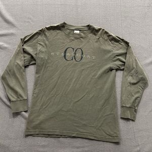 Vintage Steamboat Colorado Shirt Mens Large Olive Green Long Sleeve 90s Ski USA
